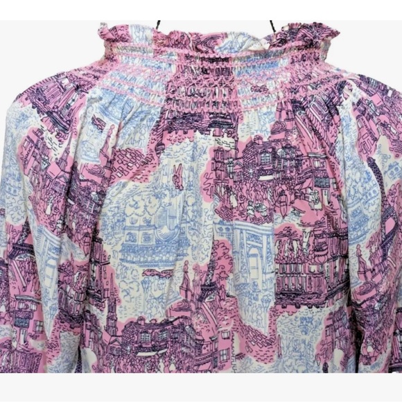Talbots Eiffel Tower Parisian Blouse.  Size 1X - Picture 6 of 9